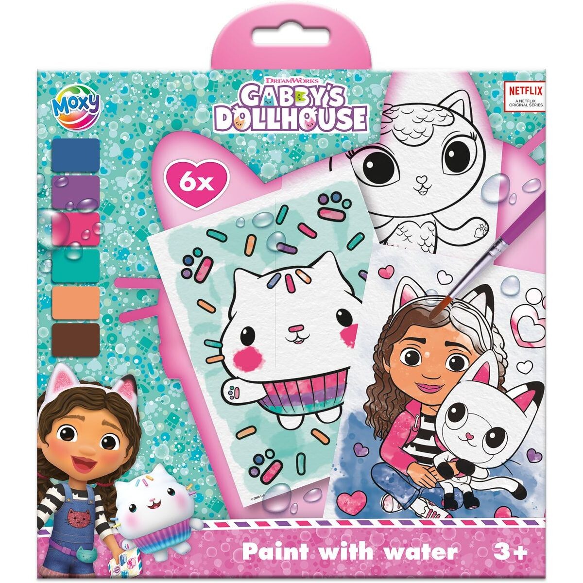 Maľovanie s vodovkami Gabikin čarovný domček 6 obrázkov + štetec