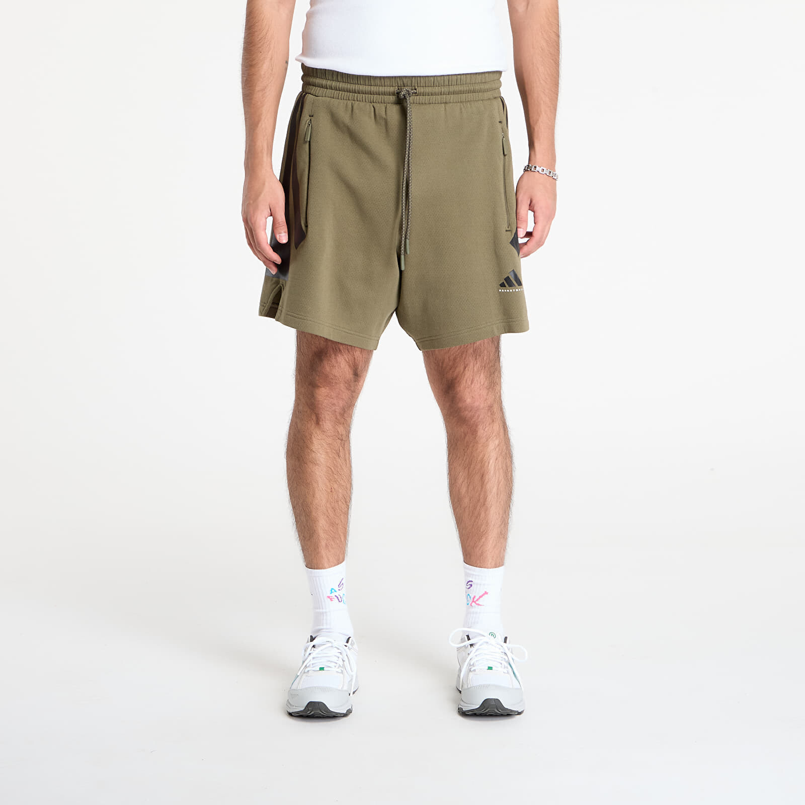 adidas Basketball Spacer Shorts UNISEX Olive Strata L