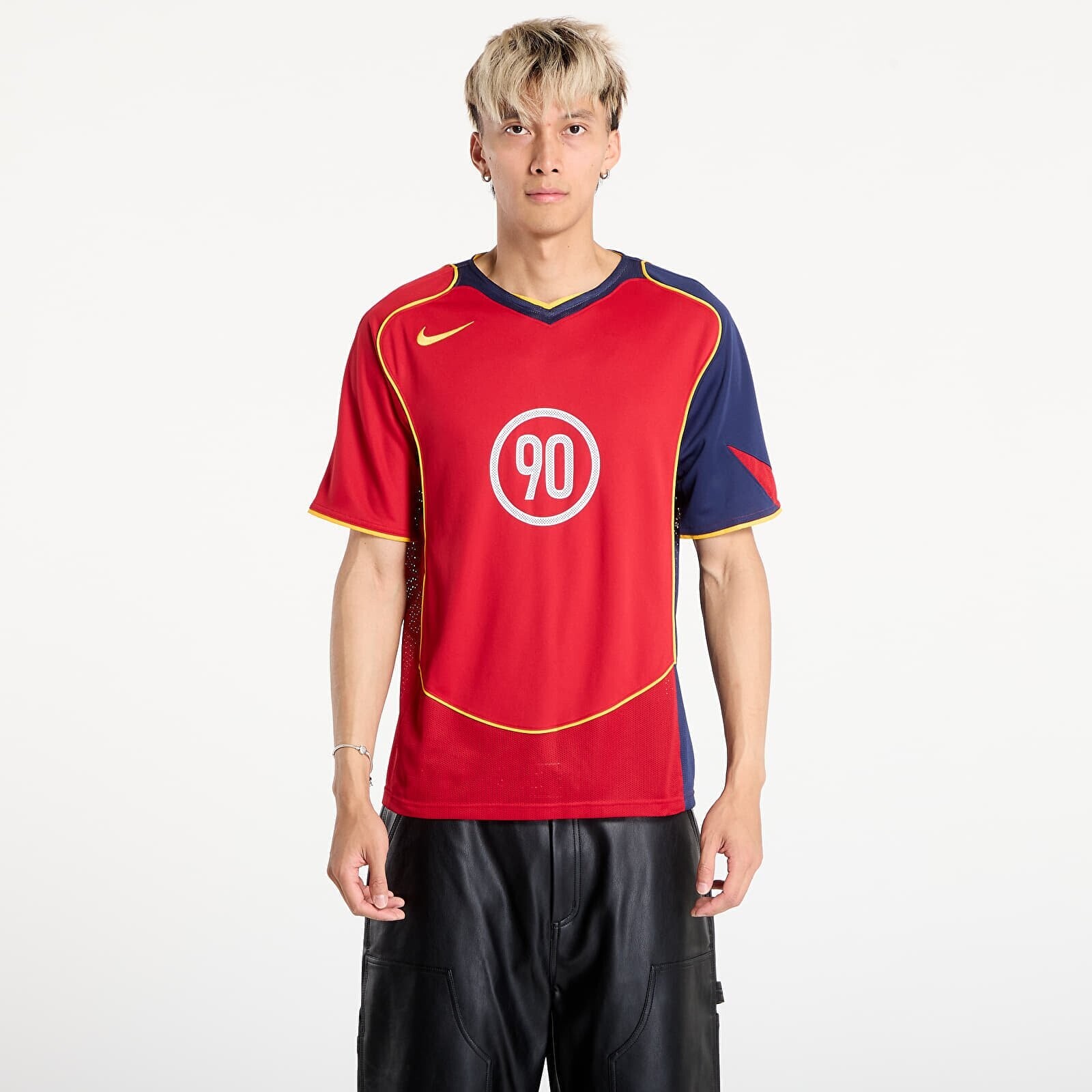 Dres Nike Total 90 Men's Dri-FIT Soccer Jersey Gym Red/ Midnight Navy/ University Gold L