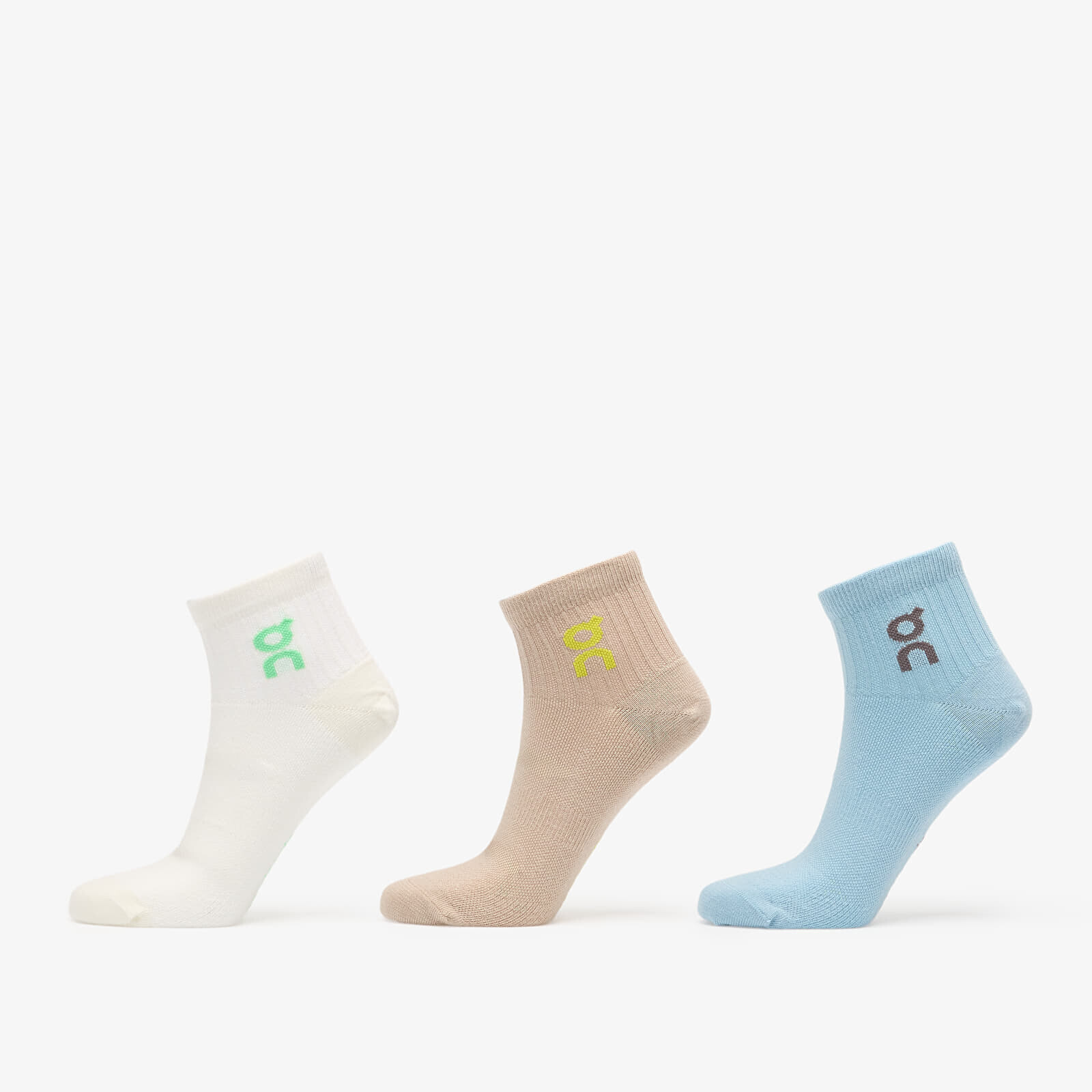 On Logo Sock Mid 3-Pack Desert/ Wash L