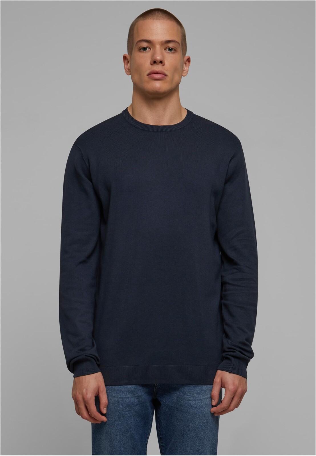 Knitted sweater with Crewneck in navy design