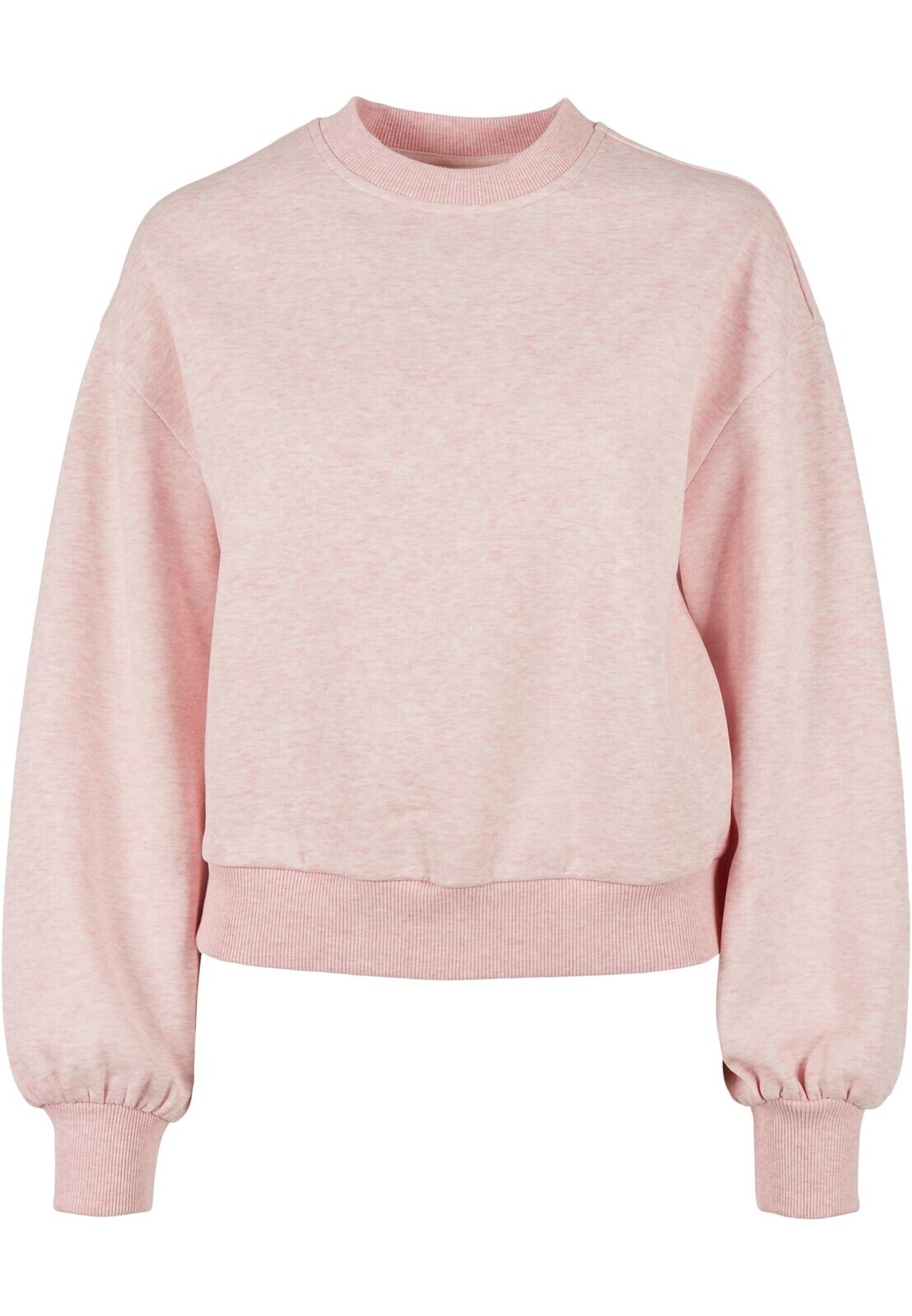 Women's oversized color Melange Crewneck pink melange