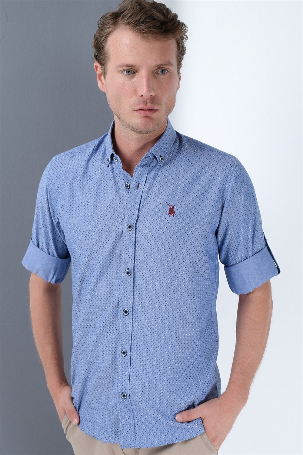 G685 DEWBERRY MEN'S SHIRT-NAVY BLUE