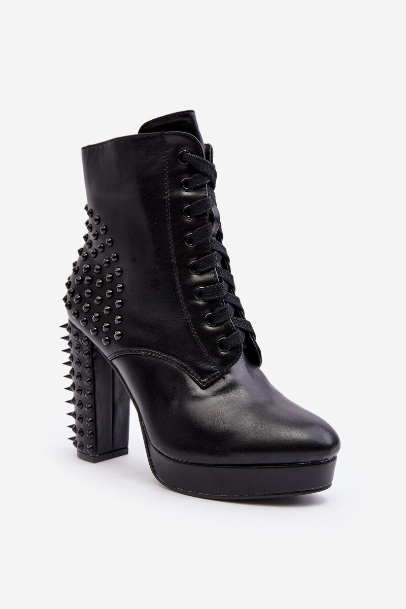 FB3 Dámske topánky na príspevku s gombíkami Čierna Alemilla