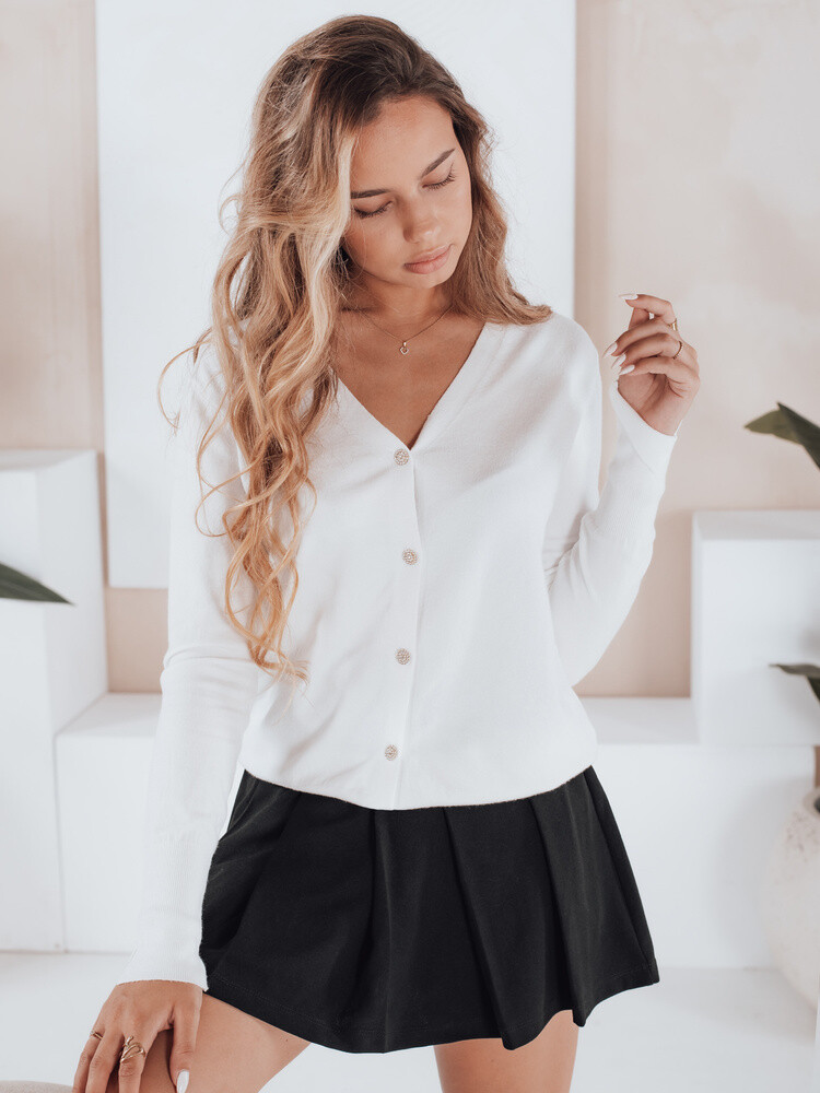 Damski kardigan CHICGLOW biały Dstreet