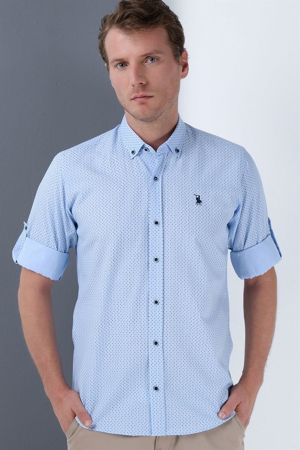 G685 DEWBERRY MEN's SHIRT-BLUE