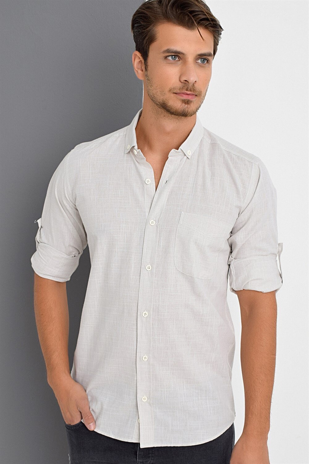 G625 DEWBERRY LINEN SHIRT-BEJ