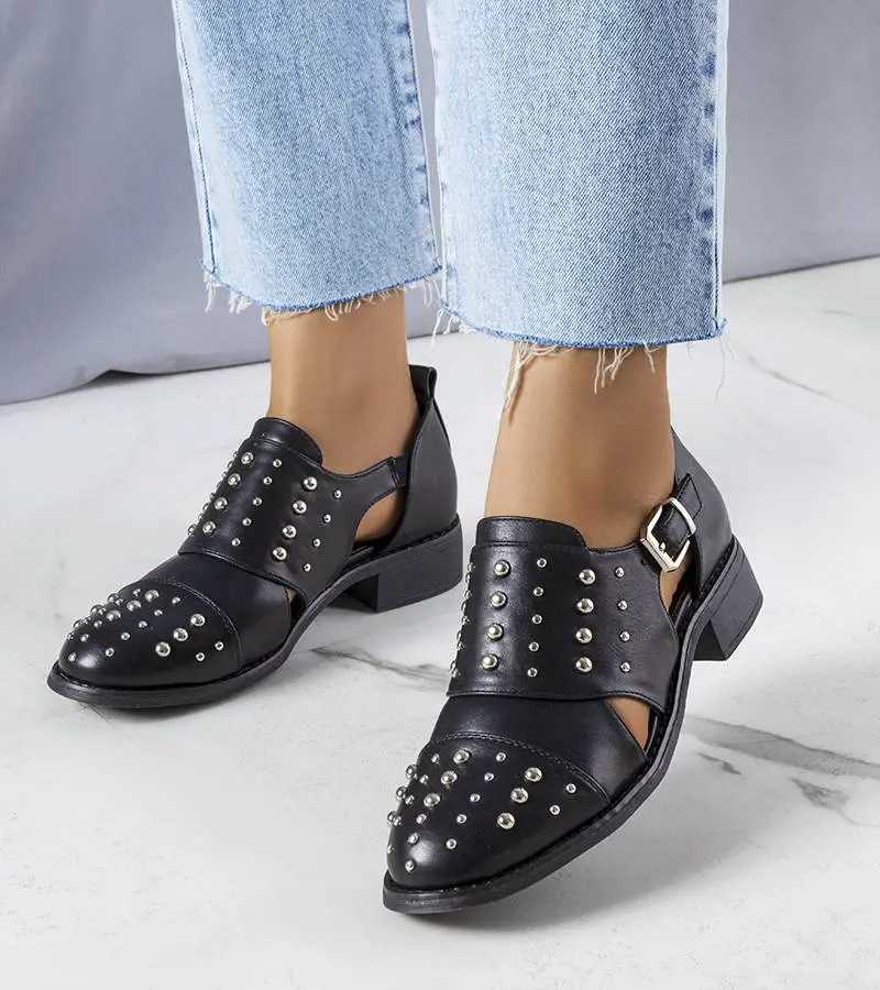 Gemre Čierne poltopánky s výrezmi Irene