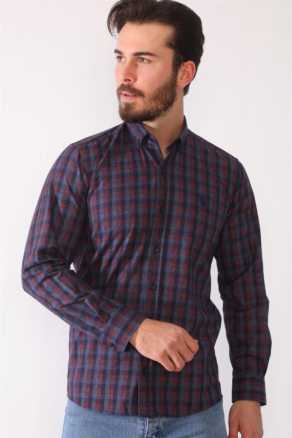 G703 DEWBERRY MEN'S SHIRT-NAVY-BURGUNDY