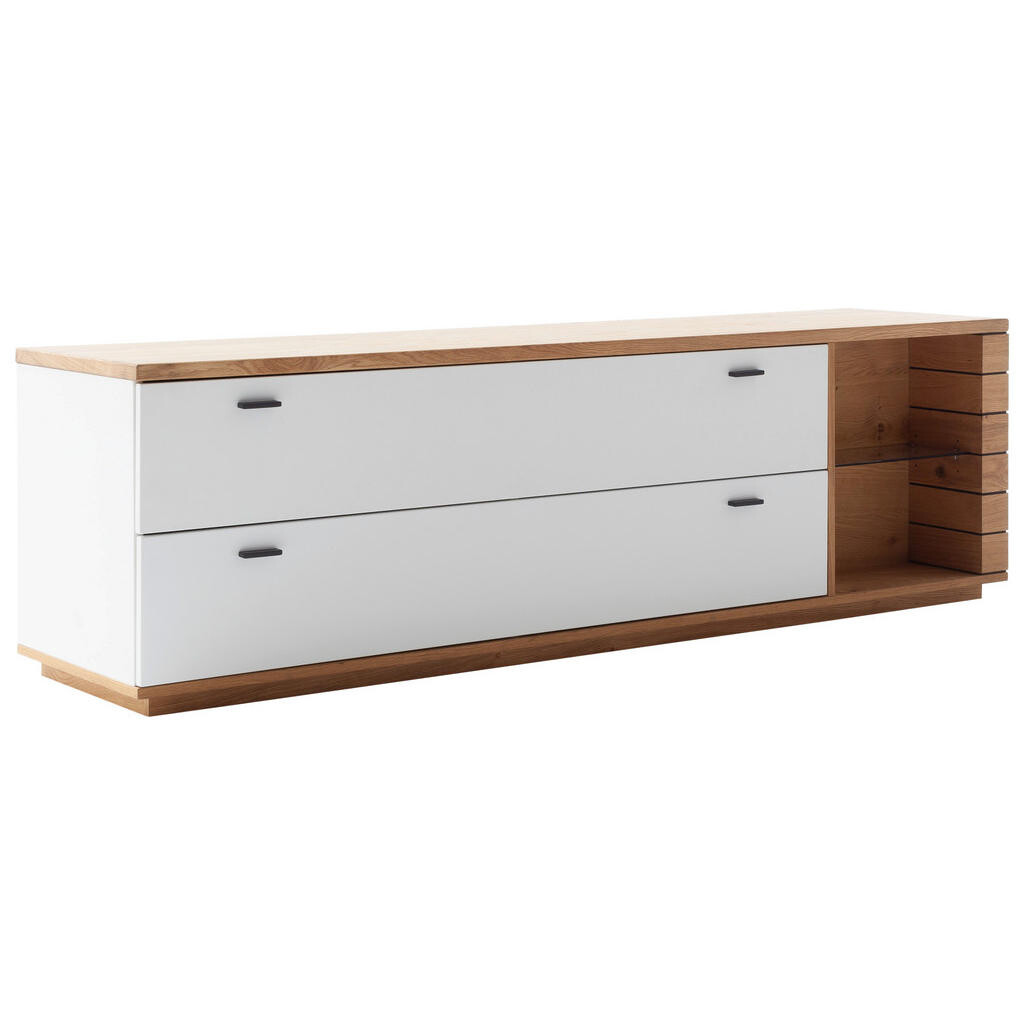 Novel NÍZKA KOMODA, divoký dub, biela, divoký dub, 201/60/50 cm