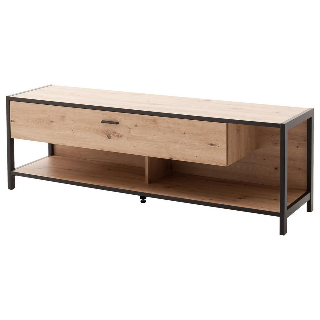 XXXL TV DIEL, antracitová, farba duba, 175/57/46 cm