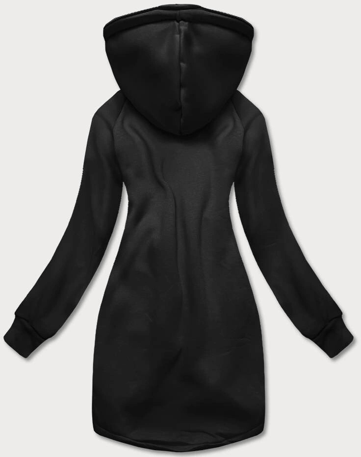 Dlhá čierna dámska mikina (AMG-855B) odstíny černé S (36)