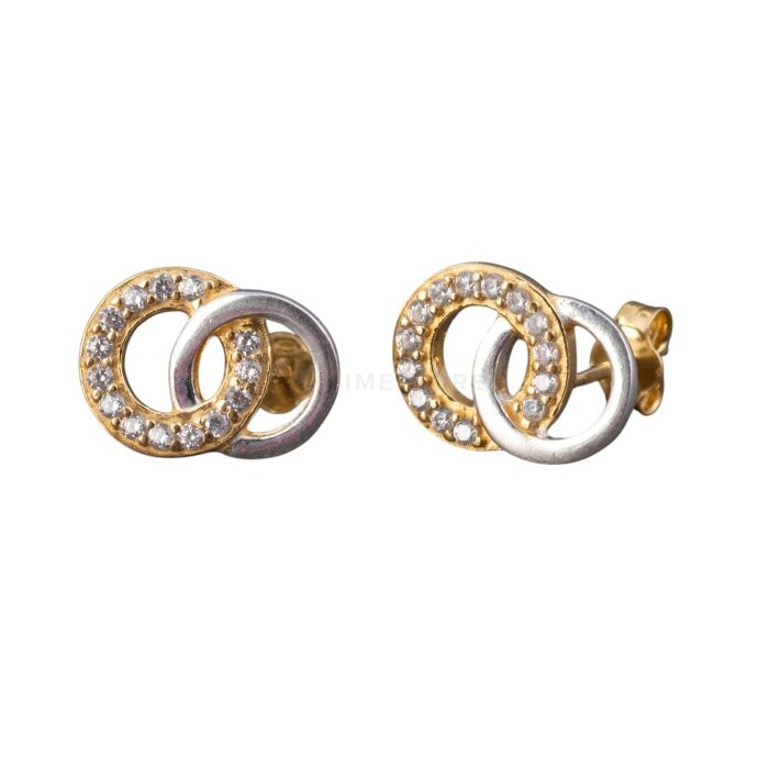 Puzetové náušnice, kruhový dizajn TS-EA-0257