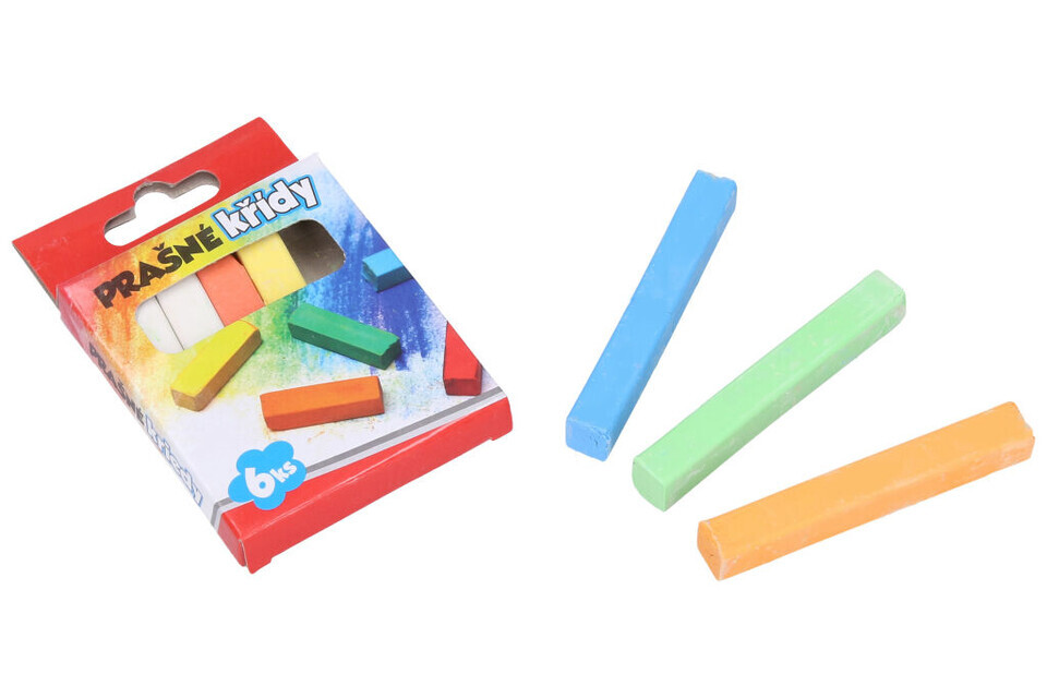 Farebné kriedy prašné 6ks