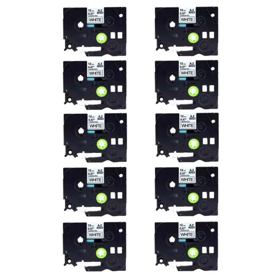 Tonery Náplně Brother TZ-231 / TZe-231, 12mm x 8m, kompatibilní (černý tisk / bílý podklad) 10-PACK