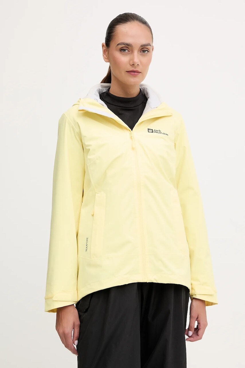 Turistická bunda Jack Wolfskin Moonrise 3in1 béžová farba