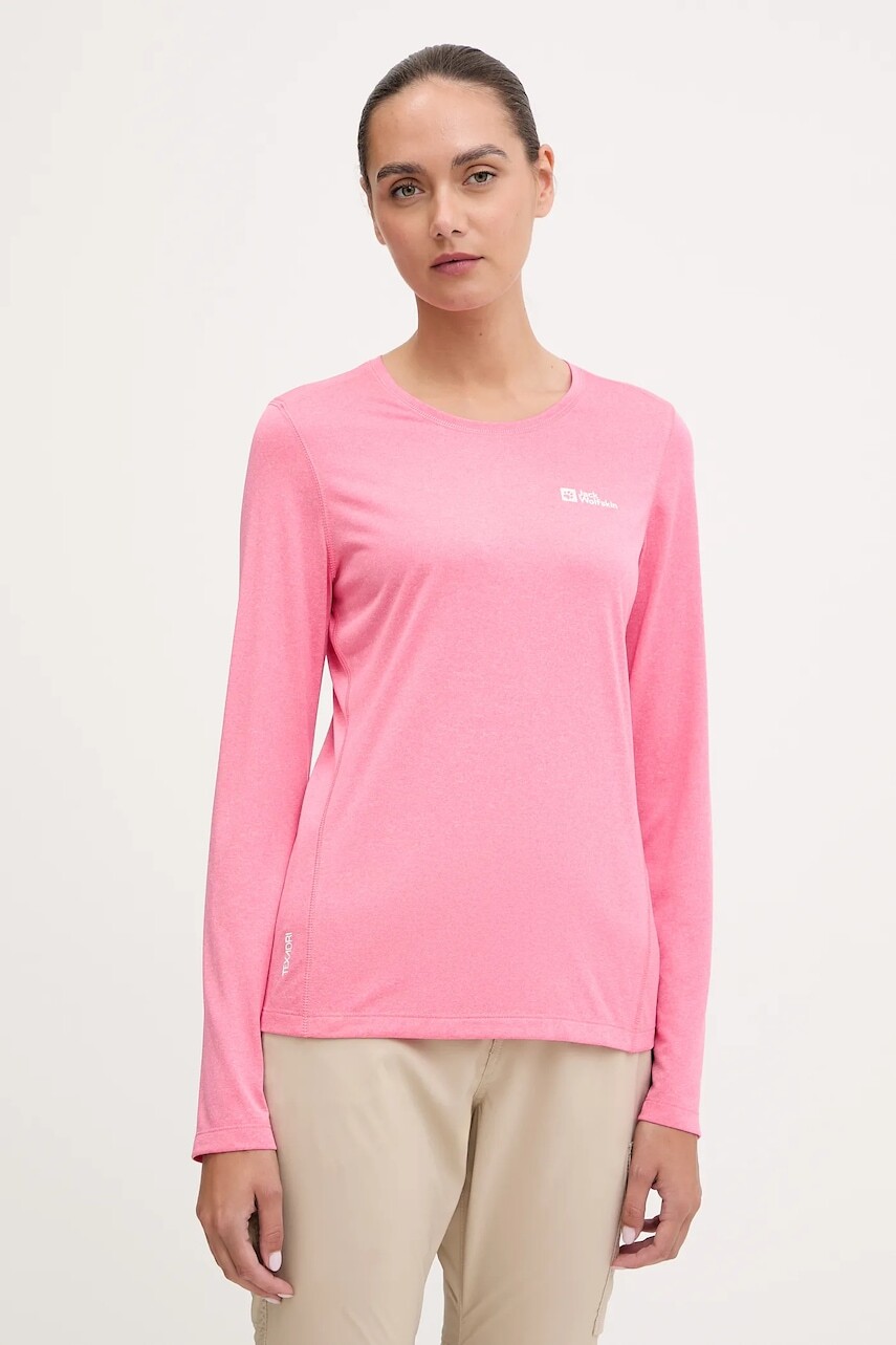 Športové tričko s dlhým rukávom Jack Wolfskin Sky Thermal tmavomodrá farba, 1808961