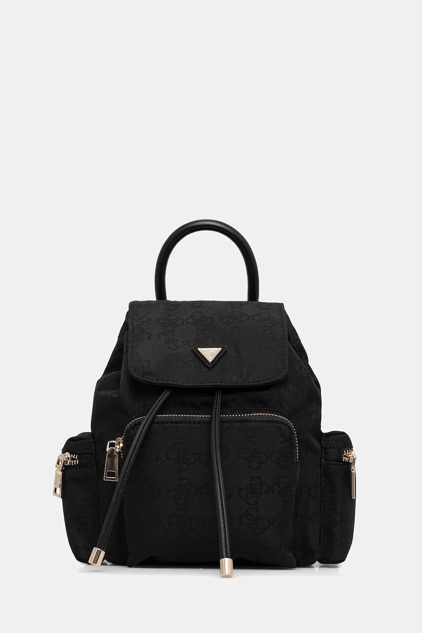 Ruksak Guess dámsky, čierna farba, malý, vzorovaný, V4BZ13 WGLV2