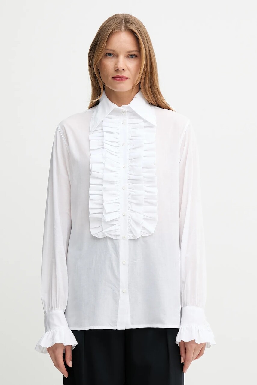 Bavlnená košeľa Barbour Barbour x Alexa Chung dámska, biela farba, regular, s klasickým golierom, LSH1657