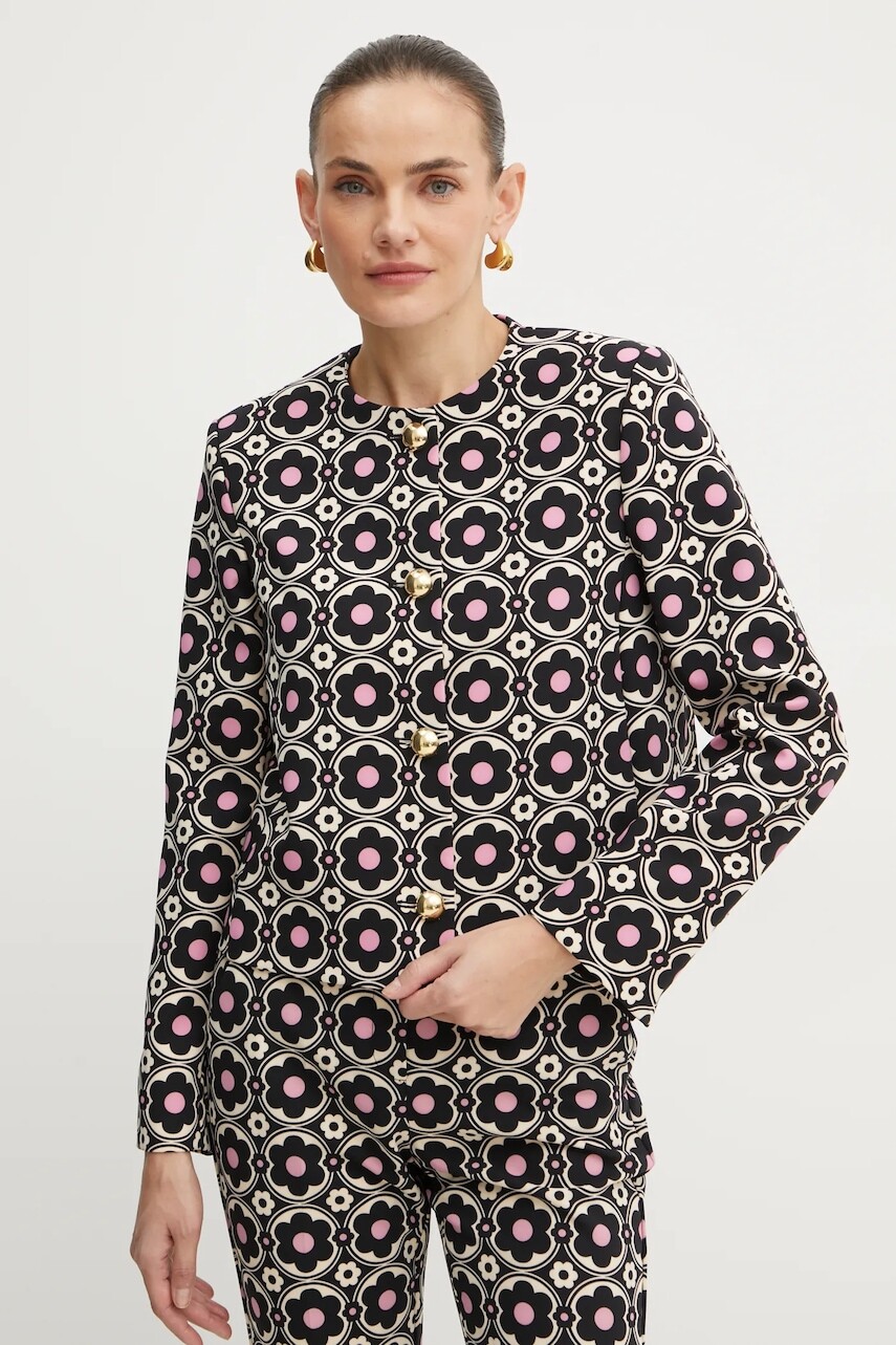 Sako MAX&Co. x Richard Quinn čierna farba, jednoradové, vzorované, 2428046022200