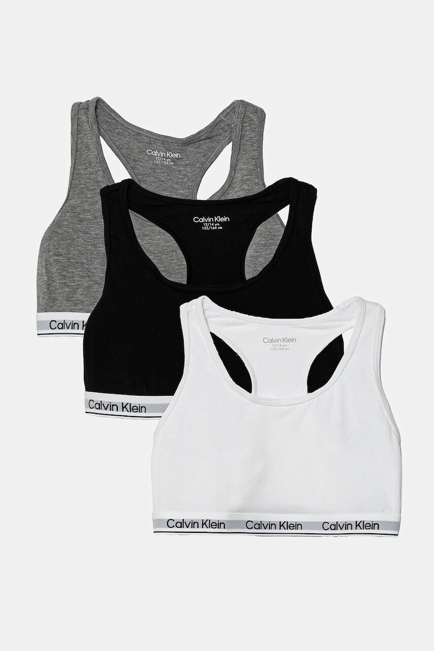 Detská podprsenka Calvin Klein Underwear 3-pak biela farba, G80G800743