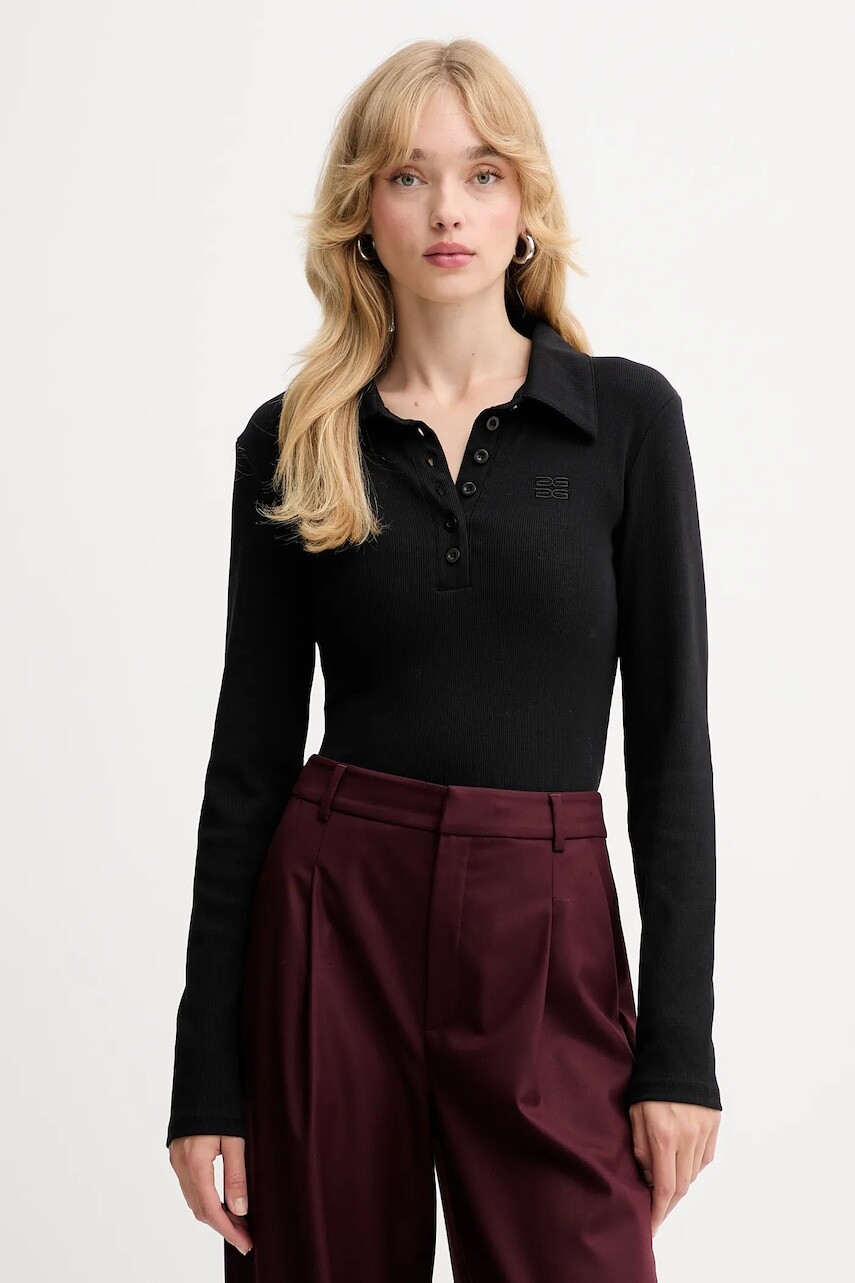 Tričko s dlhým rukávom Gestuz čierna farba, 10910690