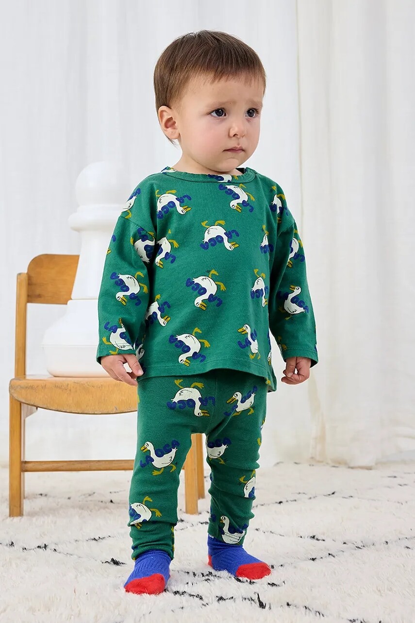 Legíny pre bábätká Bobo Choses La Oca zelená farba, vzorované, 225AB068