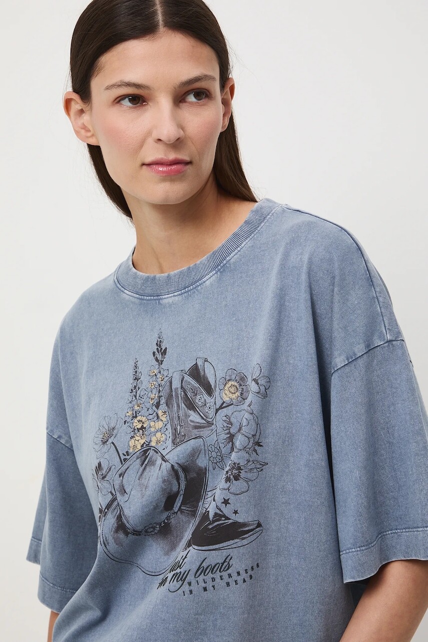 Bavlnené tričko Medicine dámske, modrá farba