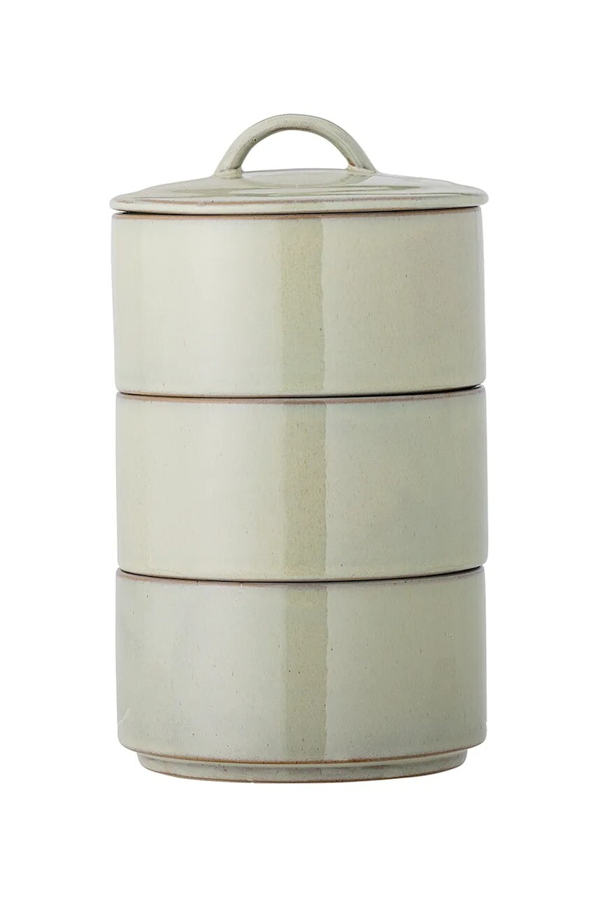 Nádoba s vekom Bloomingville Ebba 940 ml 3-pak zelená farba