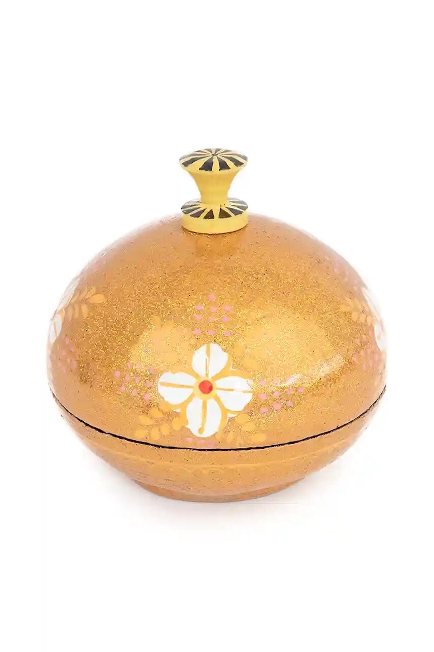 Nádoba s vekom Helio Ferretti 12 x 12 x 12 cm žltá farba