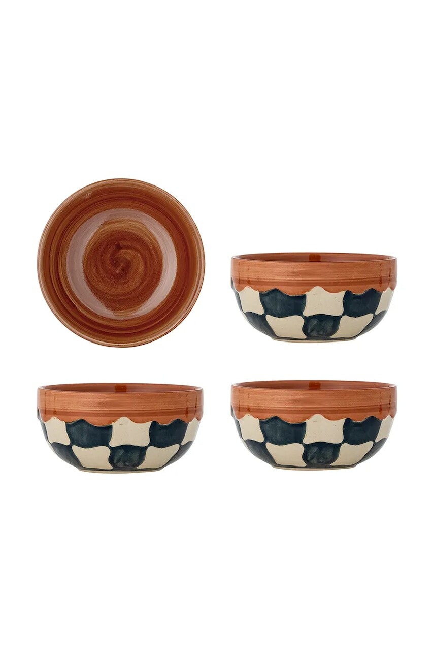 Misa Bloomingville Check 590 ml 4-pak modrá farba