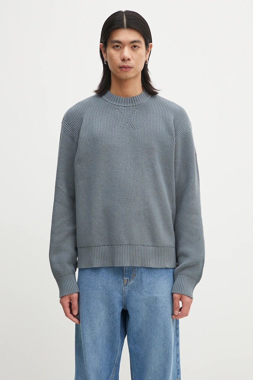 Sveter Napapijri D-Rignano pánsky, šedá farba, teplý, NP0A4INQG1Y1