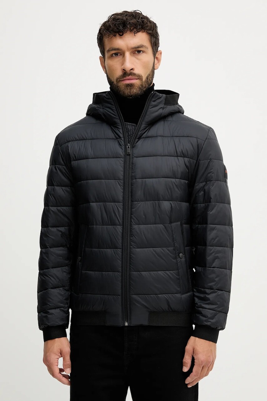 Bunda BOSS Orange čierna farba, prechodná, 50543616