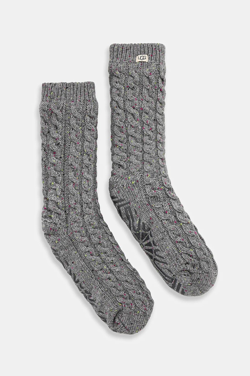 Ponožky s prímesou vlny UGG ELOWYN šedá farba, 1171627