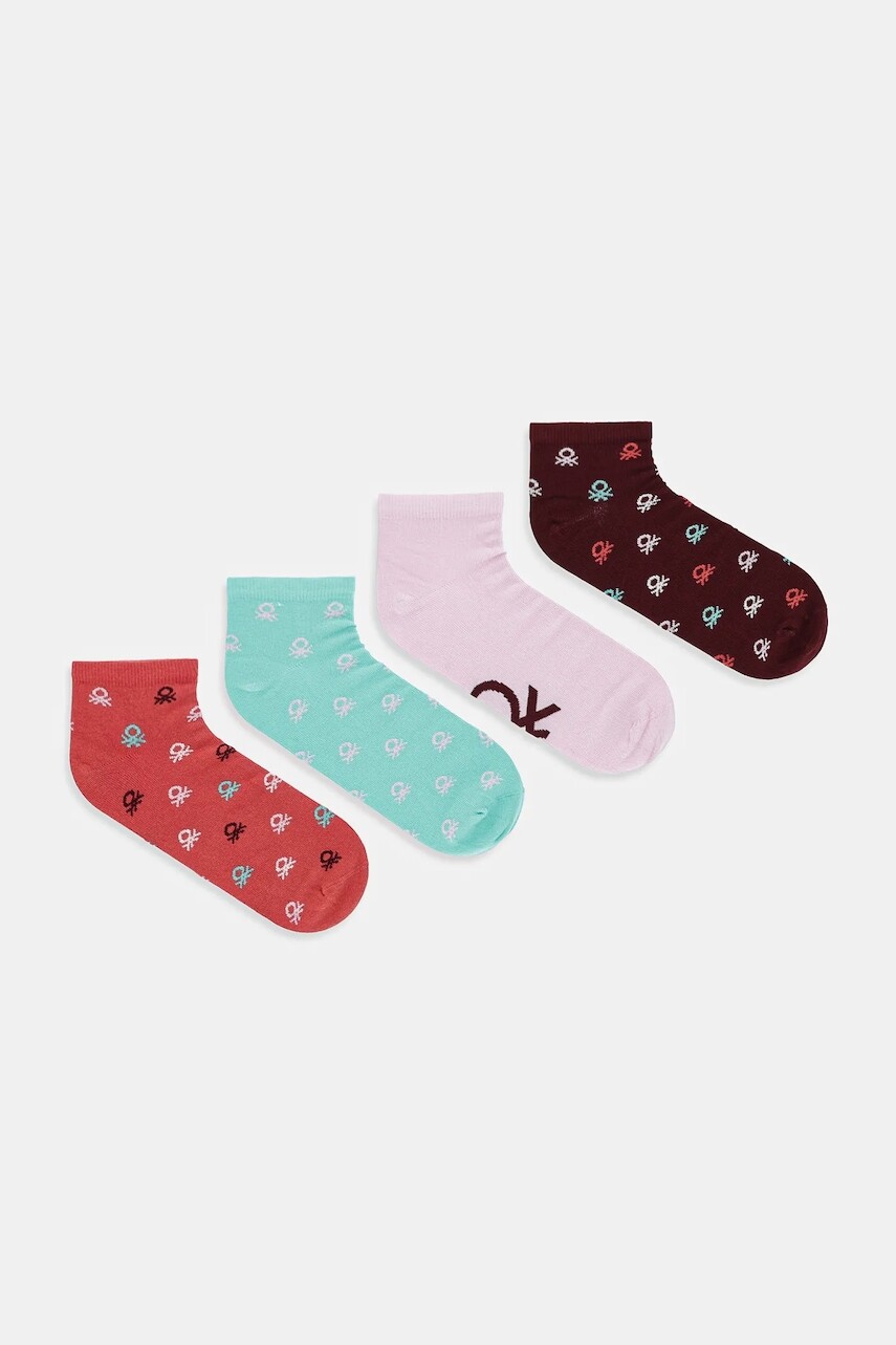 Detské ponožky United Colors of Benetton 4-pak ružová farba, 6AO50704G