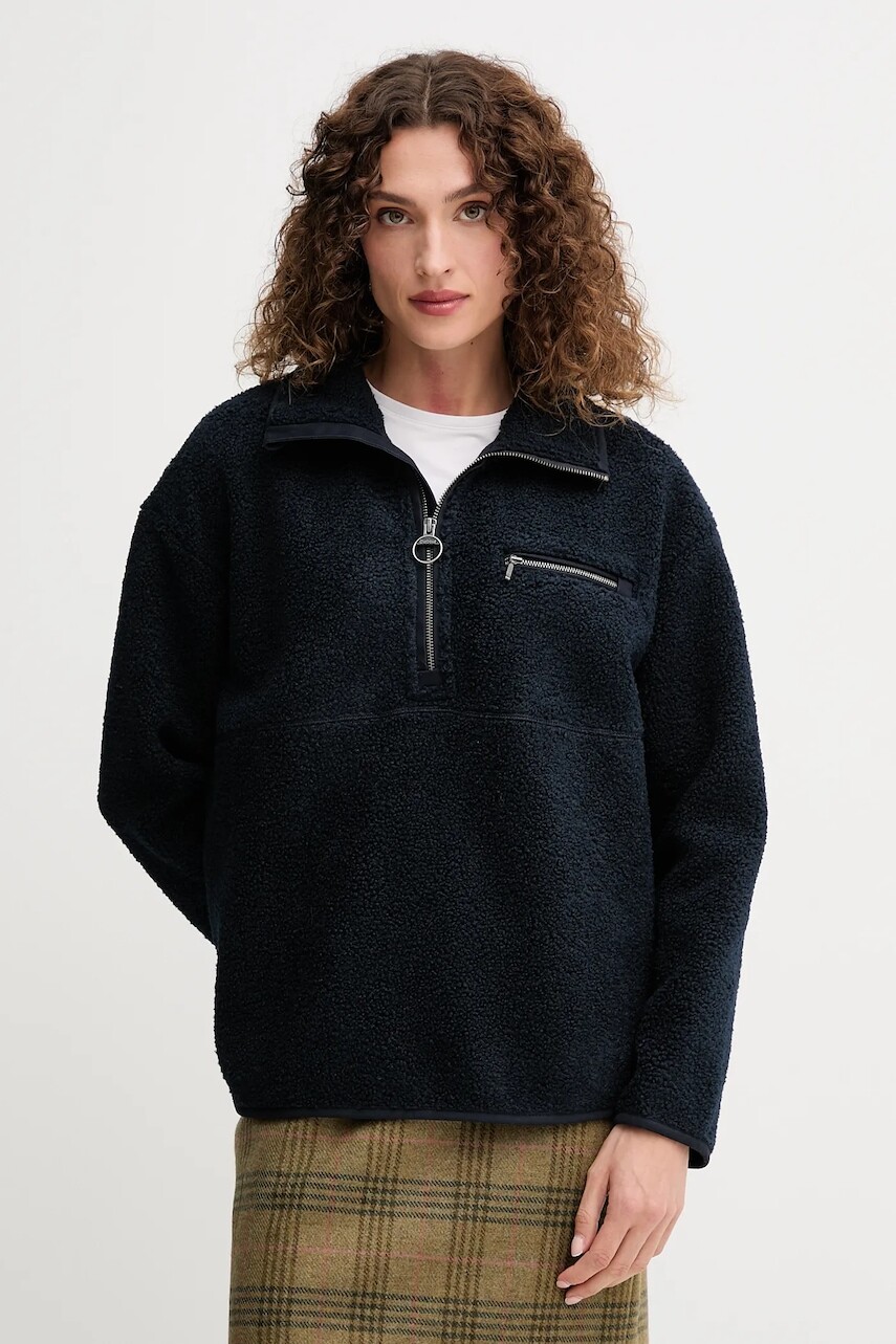 Mikina Barbour MERSEA tmavomodrá farba, jednofarebná, LOL0568