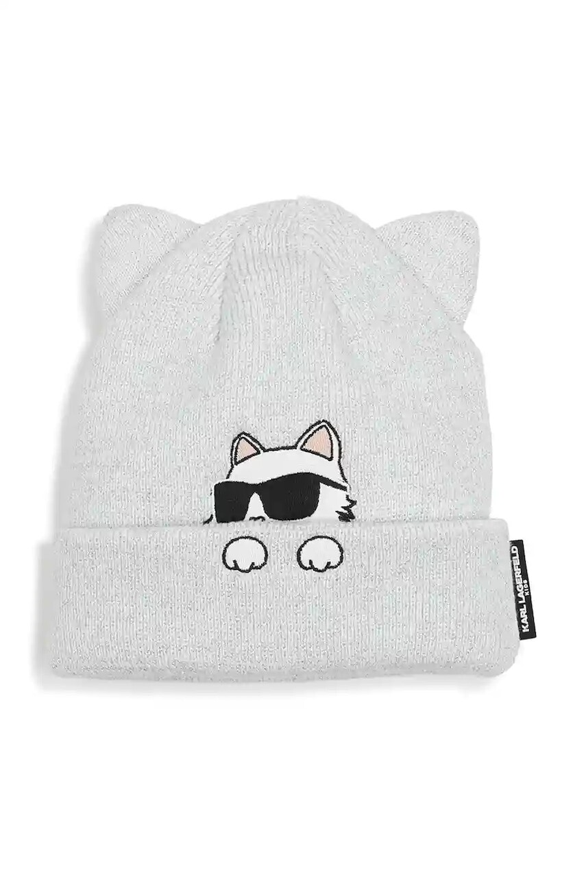 Detská bavlnená čiapka Karl Lagerfeld biela farba biela, Z31003
