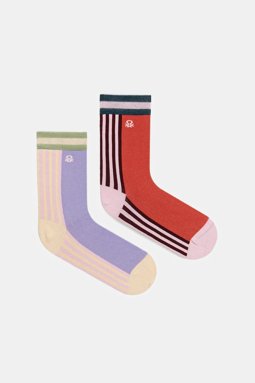 Ponožky United Colors of Benetton 2-pak fialová farba, 6AO427037