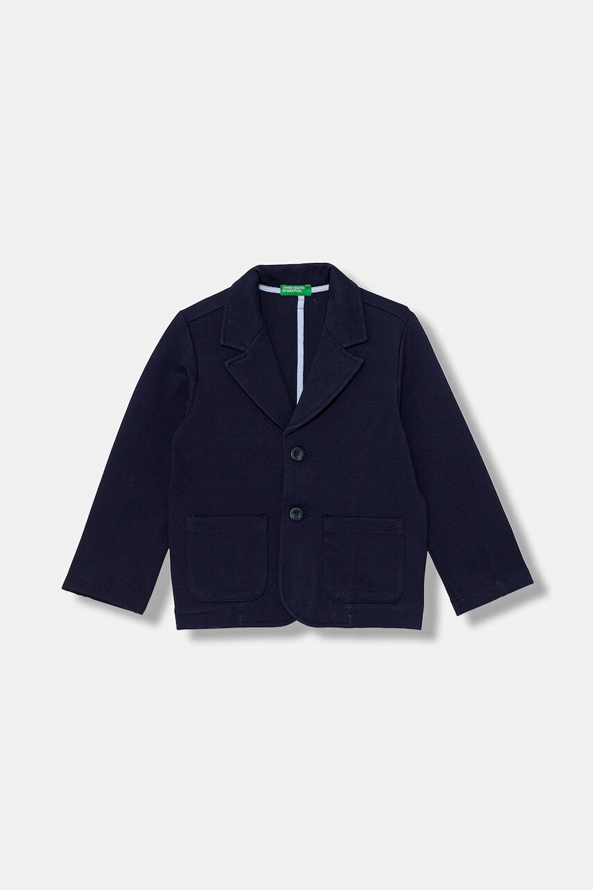 Detské sako United Colors of Benetton tmavomodrá farba, 23ZGGW002