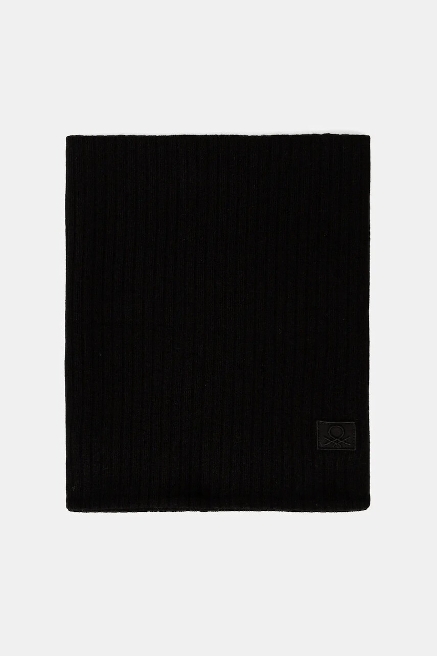 Detský šál komín United Colors of Benetton čierna farba, jednofarebný, 6FEECU00N