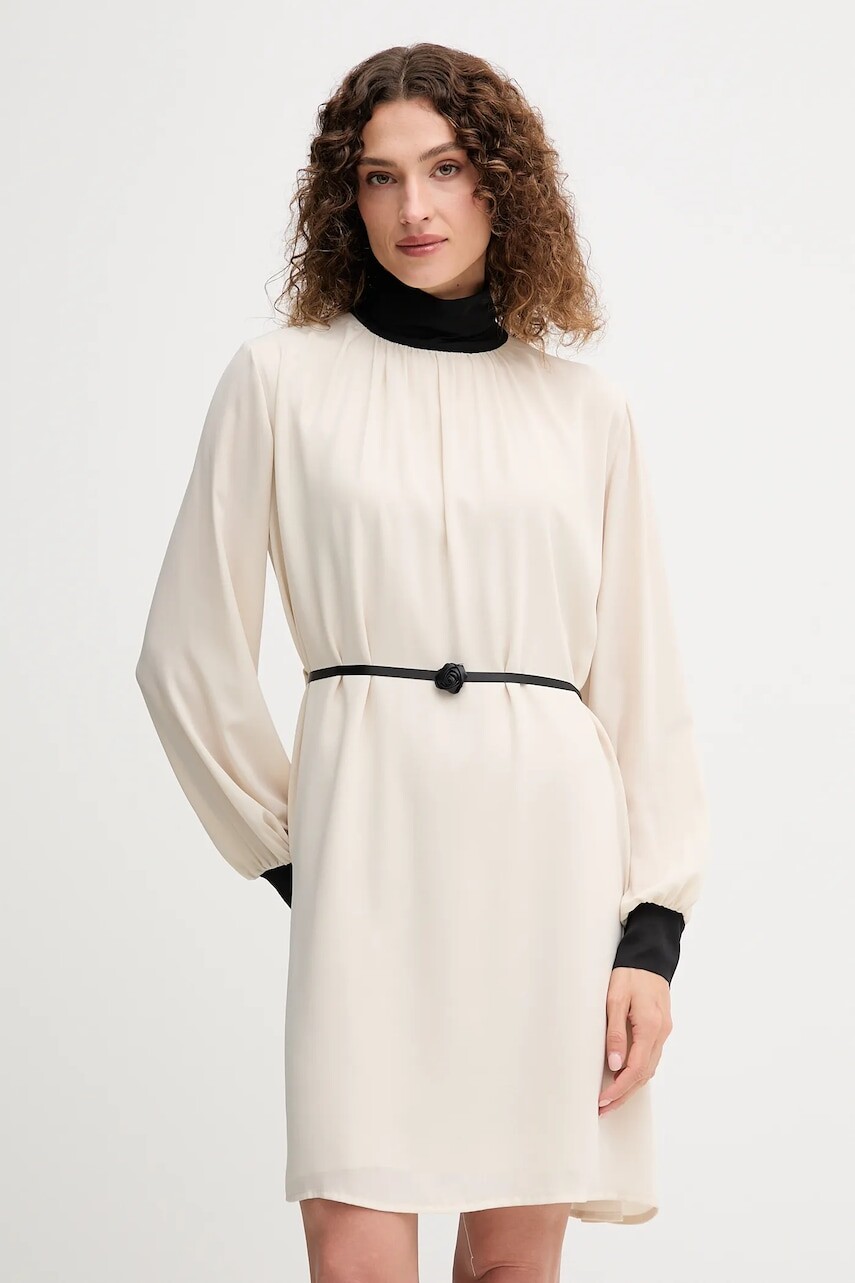 Šaty Gaudi béžová farba, mini, áčkový strih, 521FD15018