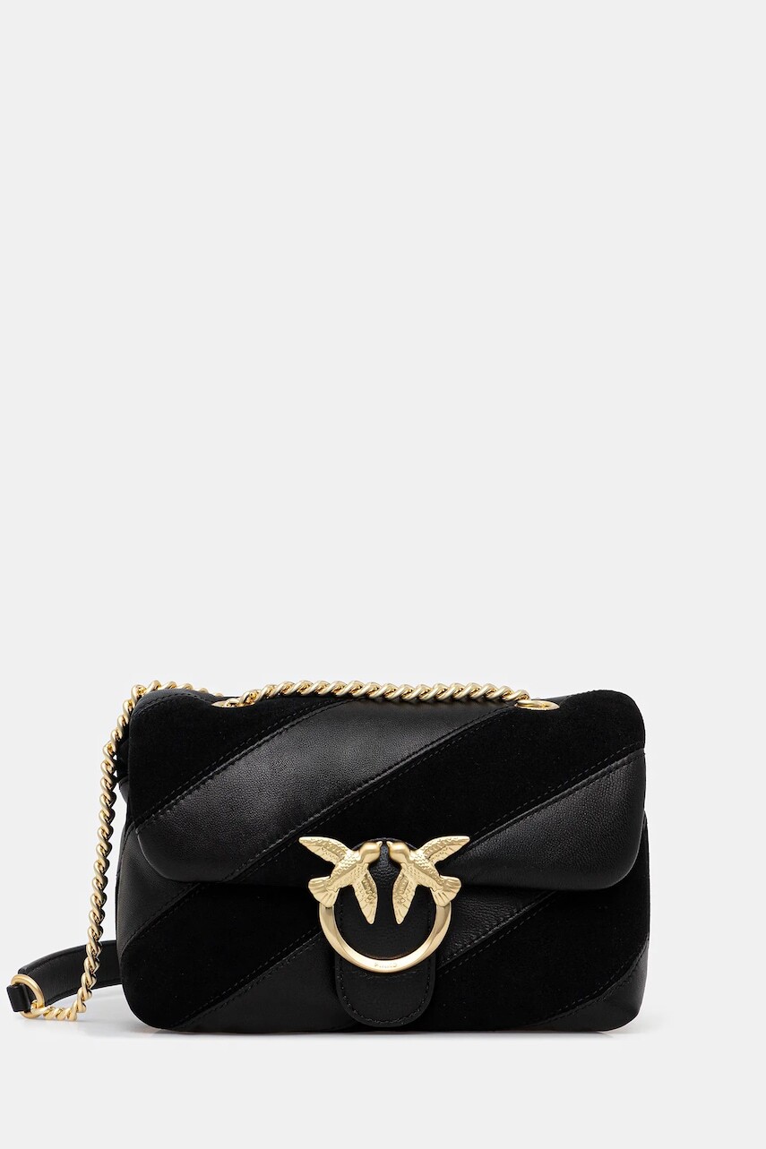 Kožená kabelka Pinko čierna farba, 100039 A2JY