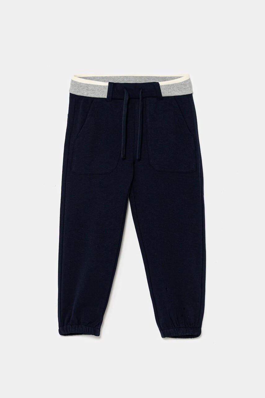 Detské tepláky United Colors of Benetton tmavomodrá farba, jednofarebné, 32N4GF050