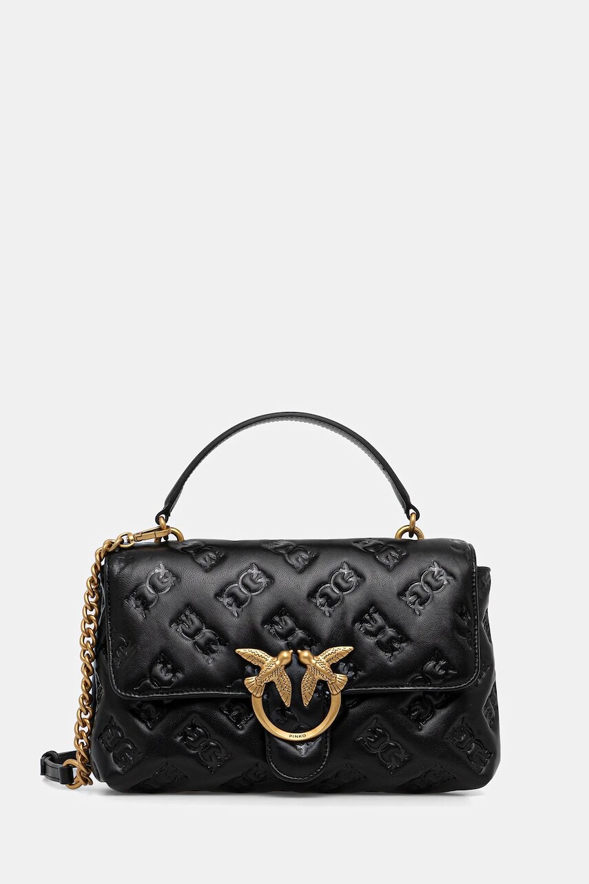 Kožená kabelka Pinko čierna farba, 100043 A2JX