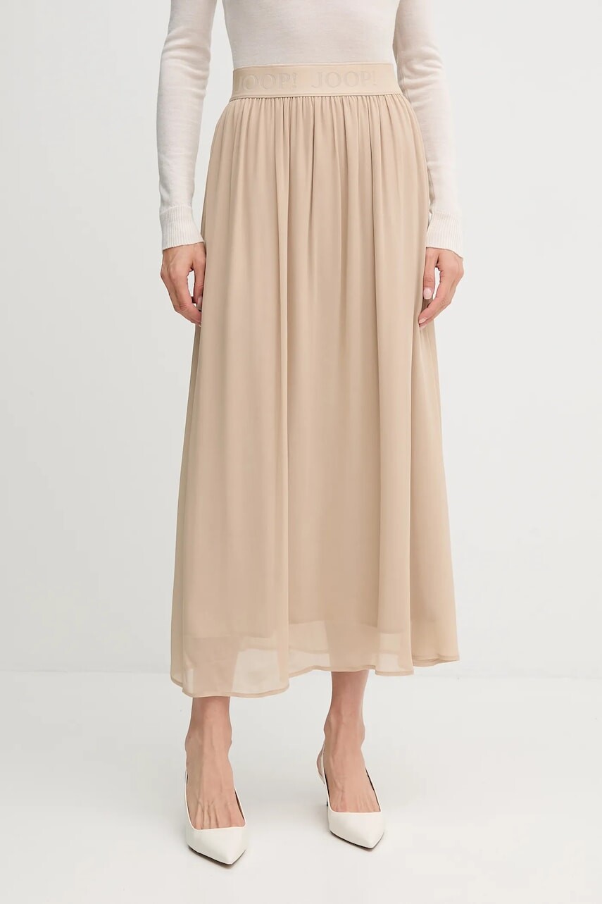 Sukňa Joop! béžová farba, maxi, áčkový strih, 30047649