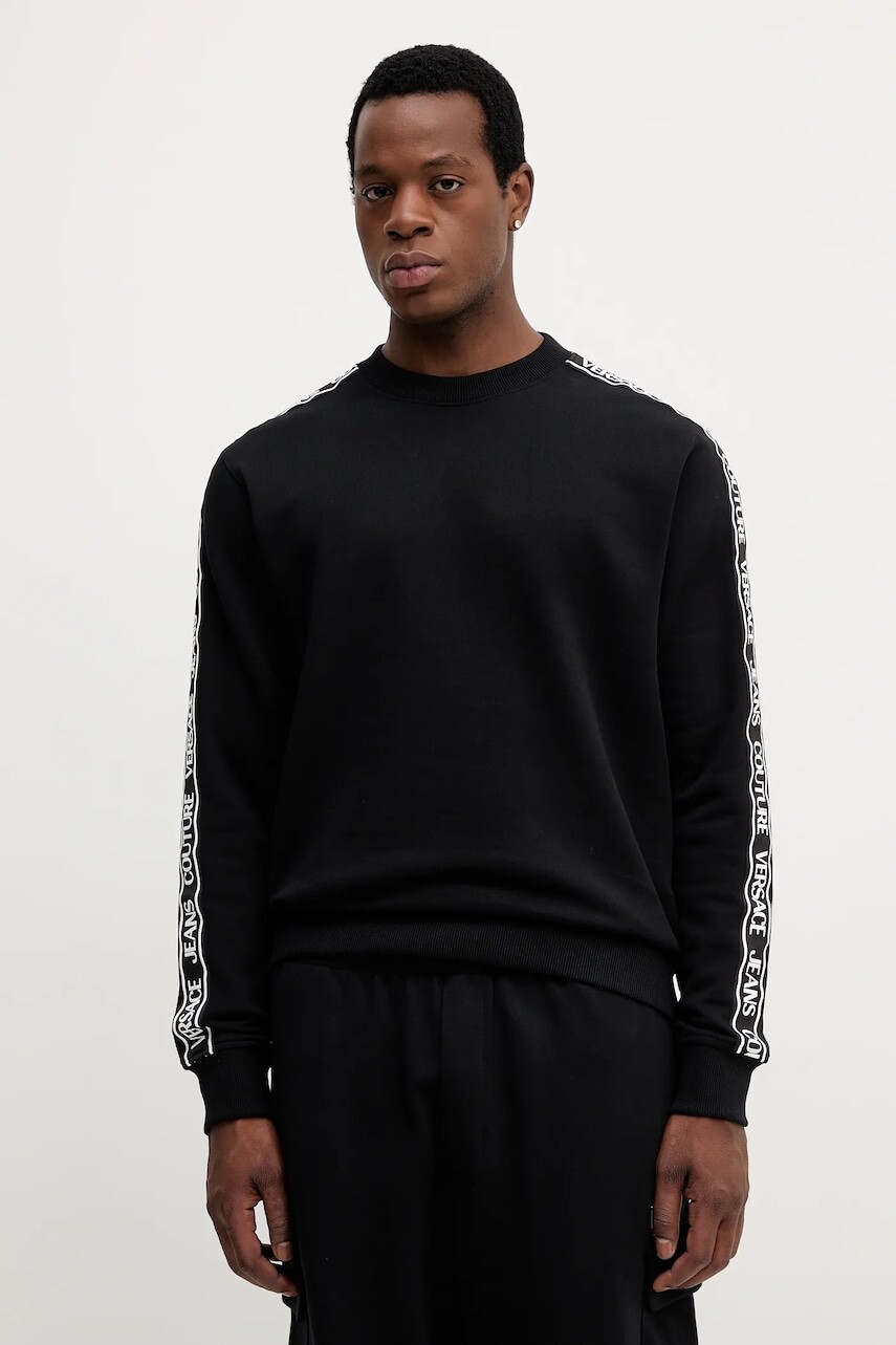 Bavlnená mikina Versace Jeans Couture čierna farba, vzorovaná, 79GAIC02 CF02C