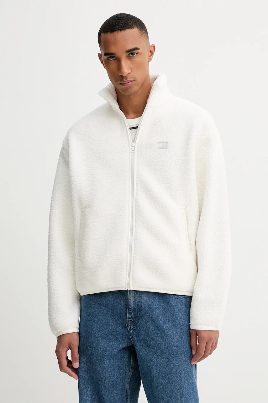 Mikina Tommy Jeans béžová farba, s nášivkou, DM0DM22078