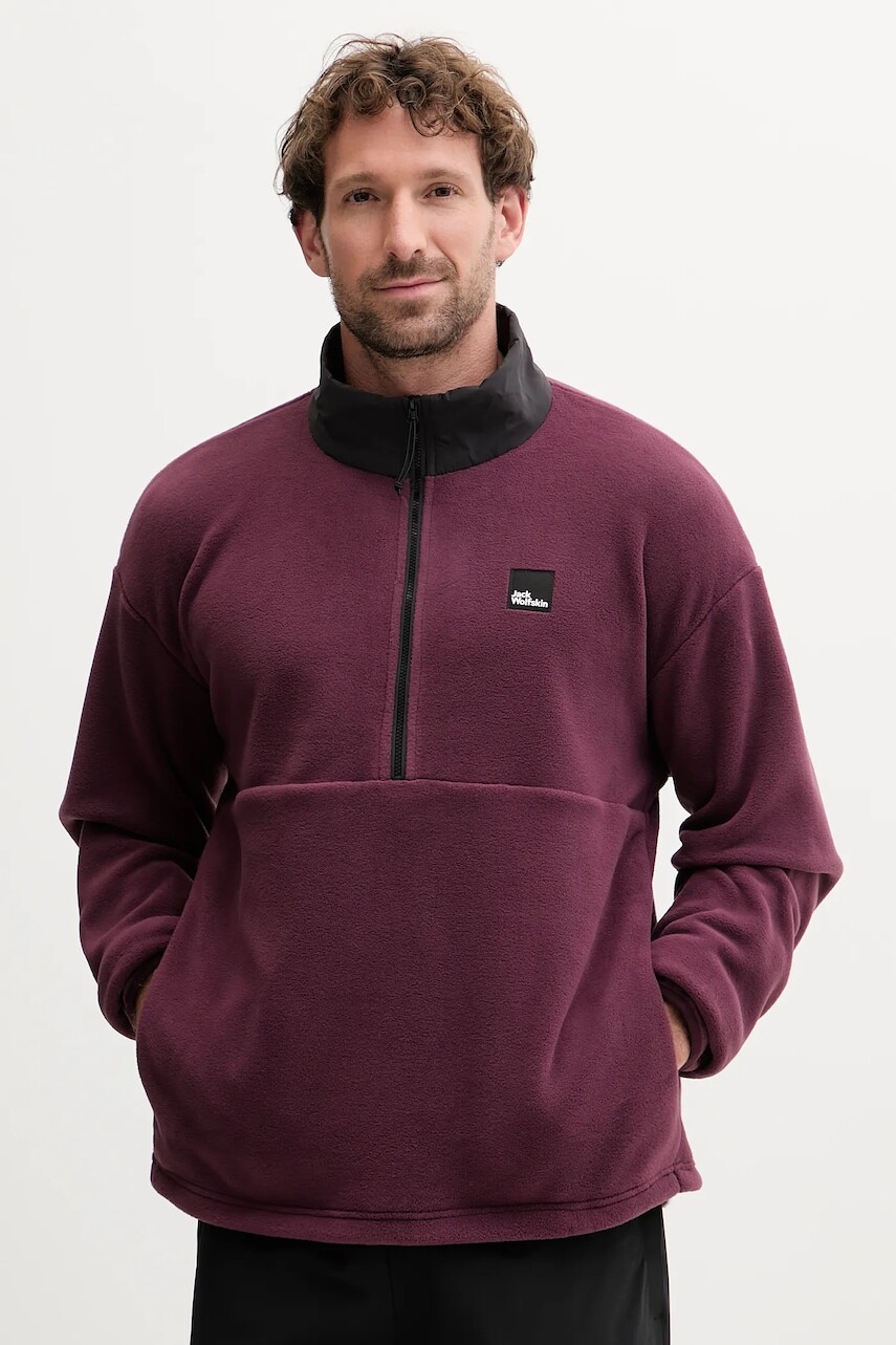 Fleecová mikina Jack Wolfskin SUMETRO fialová farba, jednofarebná, A64109