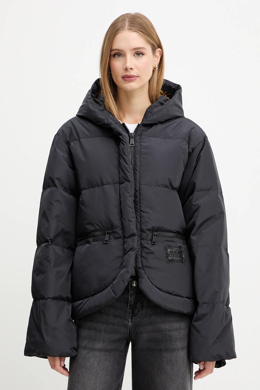 Bunda Versace Jeans Couture čierna farba, zimná, 79HAUD02 CQ002