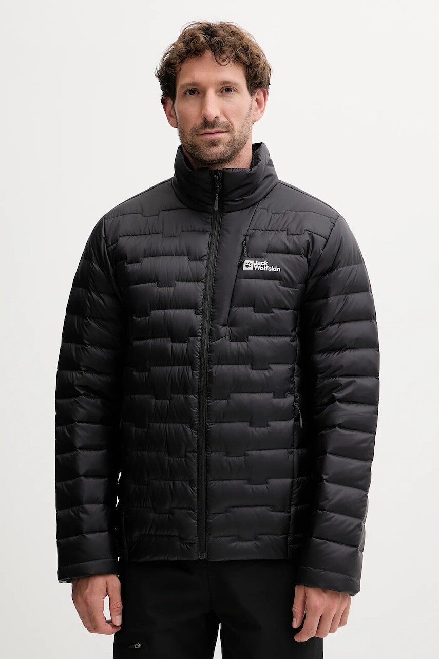 Páperová športová bunda Jack Wolfskin Passamani Down čierna farba, A61836